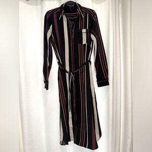 Who What Wear- striped satin shirt dress